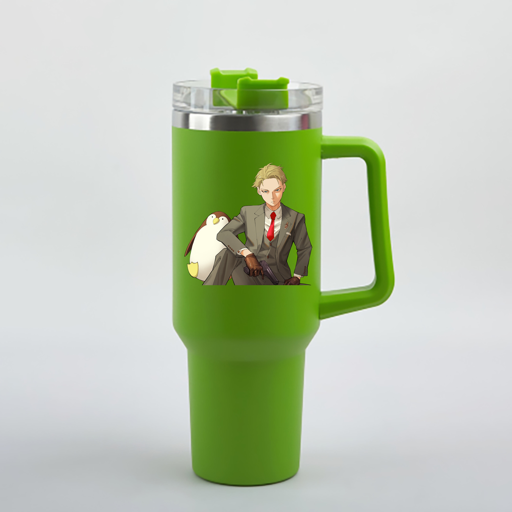 （画像用） SPY×FAMILY间谍家家酒 1200mL車用タンブラー - クリスタルステッカー（プラスチックストロー付き）